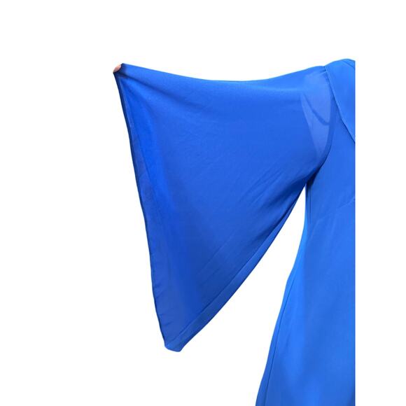 Marina Shift Dress Drape Neckline Lightweight Chiffon Fabric Blue Women's 4 NWOT - Picture 5 of 11